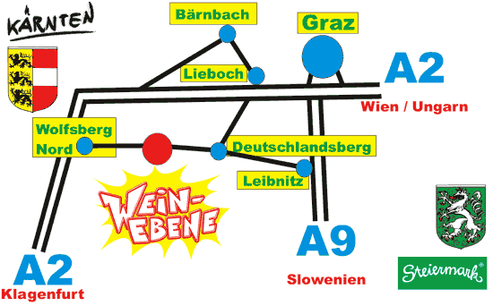 Anreisekarte Weinebene